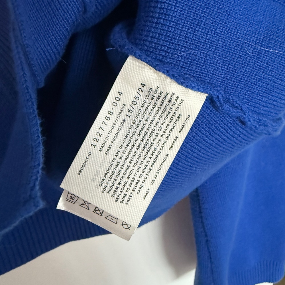 ARKET 100% Cotton Electric Blue Cardigan - Picture 5 of 10
